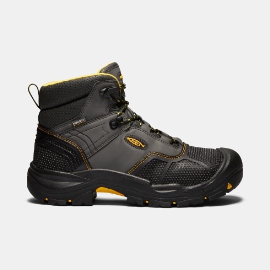 Black Men's Keen Logandale Waterproof Soft Toe Work Boots | 03498NODT