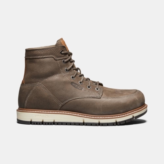 Coffee Men's Keen San Jose 6 Aluminum Toe Work Boots | 04681QGXP