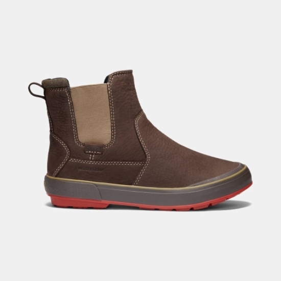Coffee Women's Keen Elsa II Waterproof Chelsea Boots | 36920DBTX