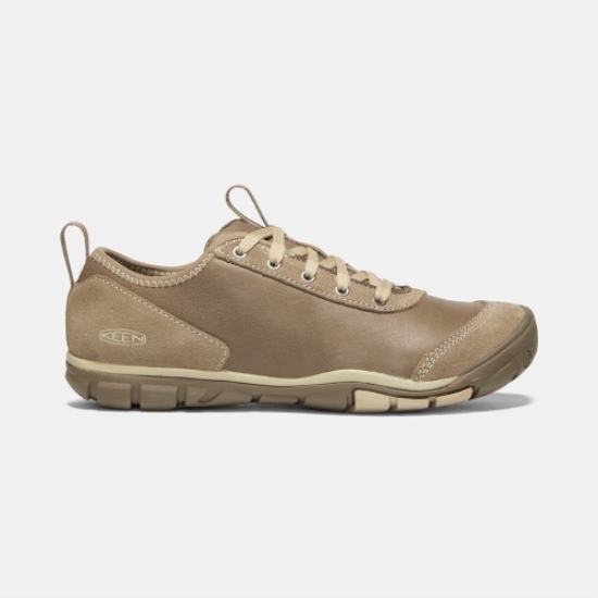 Khaki Women's Keen Hush Leather Cnx Casual Shoes | 70683QNBW