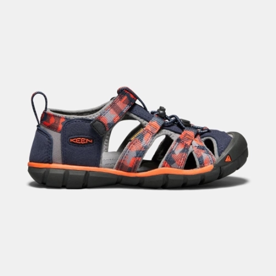 Navy Orange Kids' Keen Seacamp II Cnx Sandals | 71683BONY