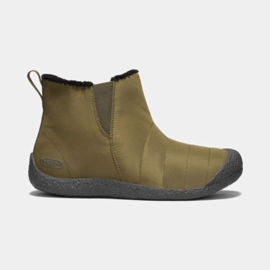 Olive Men's Keen Howser Mid Nylon Slipper Boots | 53086ZNPJ